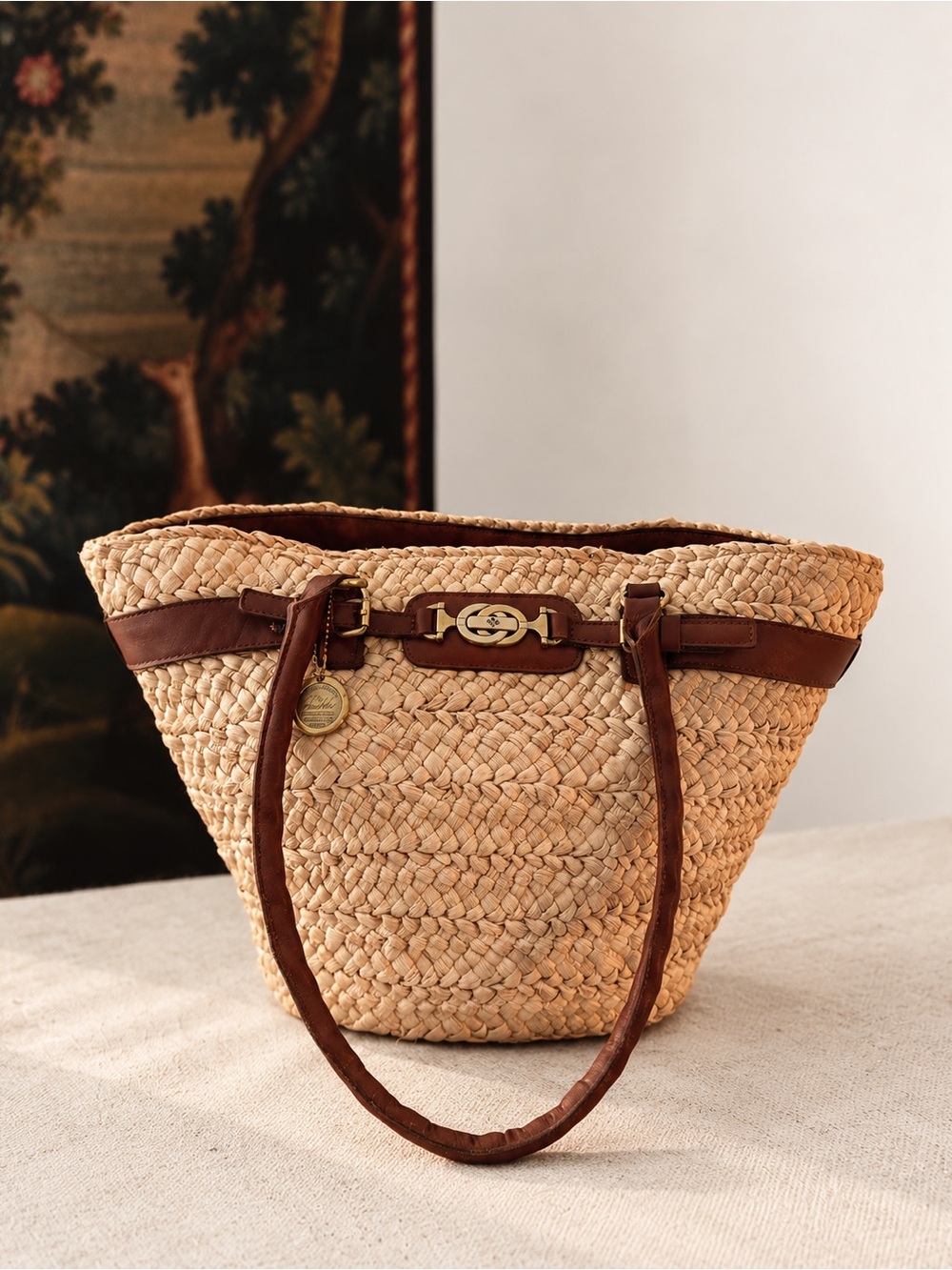 Patricia Nash 10th Anniversary Woven Straw Tote